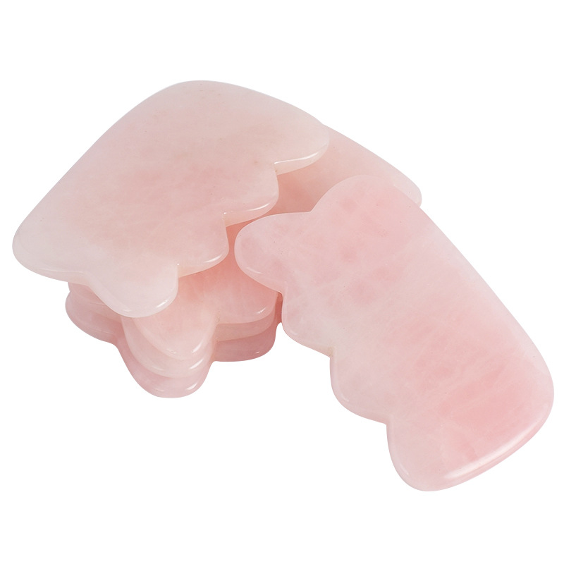 Smooth Edge Natural Rose Quartz Guasha Gua Sha Scraping Massage Tool