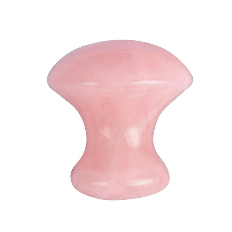 Hot Selling 100% Natural Jade Rose Quartz Massage Stick Mushroom Shaped Guasha Tool for Beauty