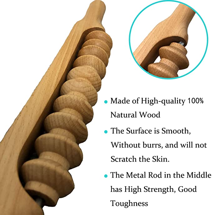 Hot Sale Wood Therapy Roller Massage Tool Wood Massage Tools Handheld Wooden Massage Roller Home Use Guasha Tools