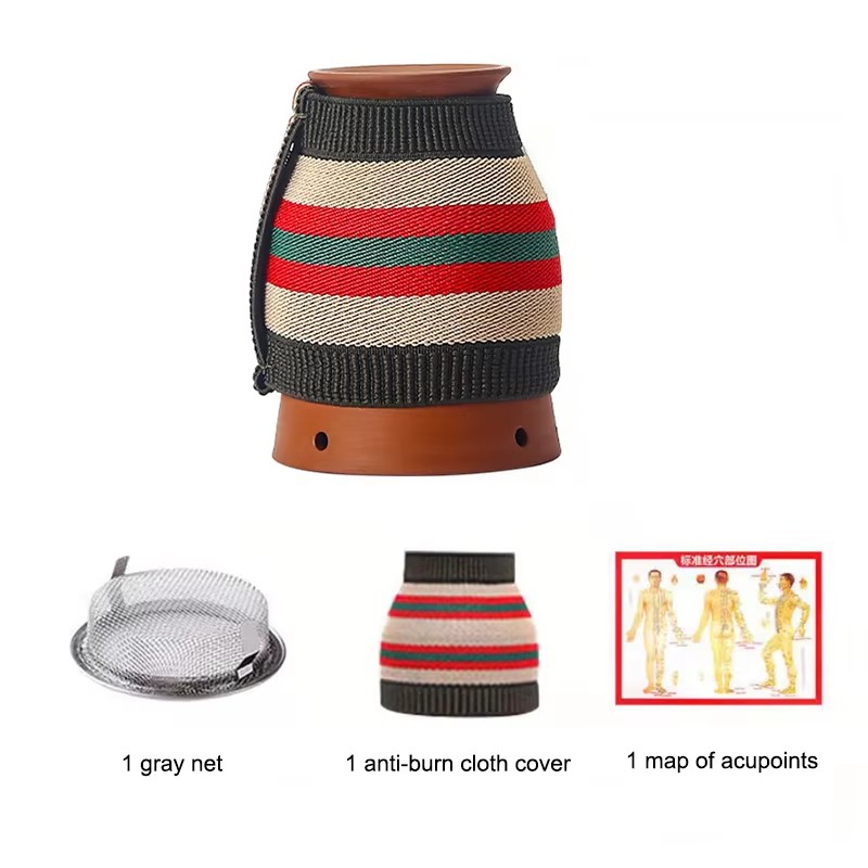 Moxibustion Pot Ceramic Moxa Burner Moxibustion Cup Moxa Stick Burner Holder Portable Scraping Pot Acupuncture Products