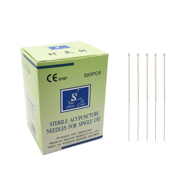 Factory Price Shenlong Brand 500pcs/box Disposable Sterility Silver Handle Acupuncture Needle