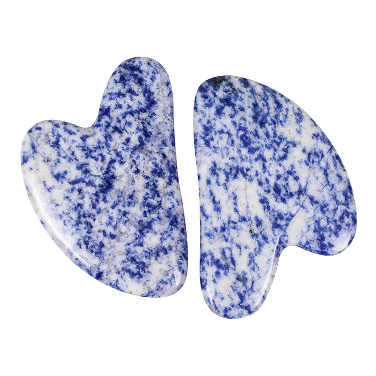 Trending Product Natural Blue Spot Heart Shaped Guasha BoardJade Board Gua Sha Guasha Facial Scraping Massage Board