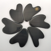 High Quality Natural Obsidian Heart-shaped physiotherapy thin face Scraping Gua sha Board for Facial Body