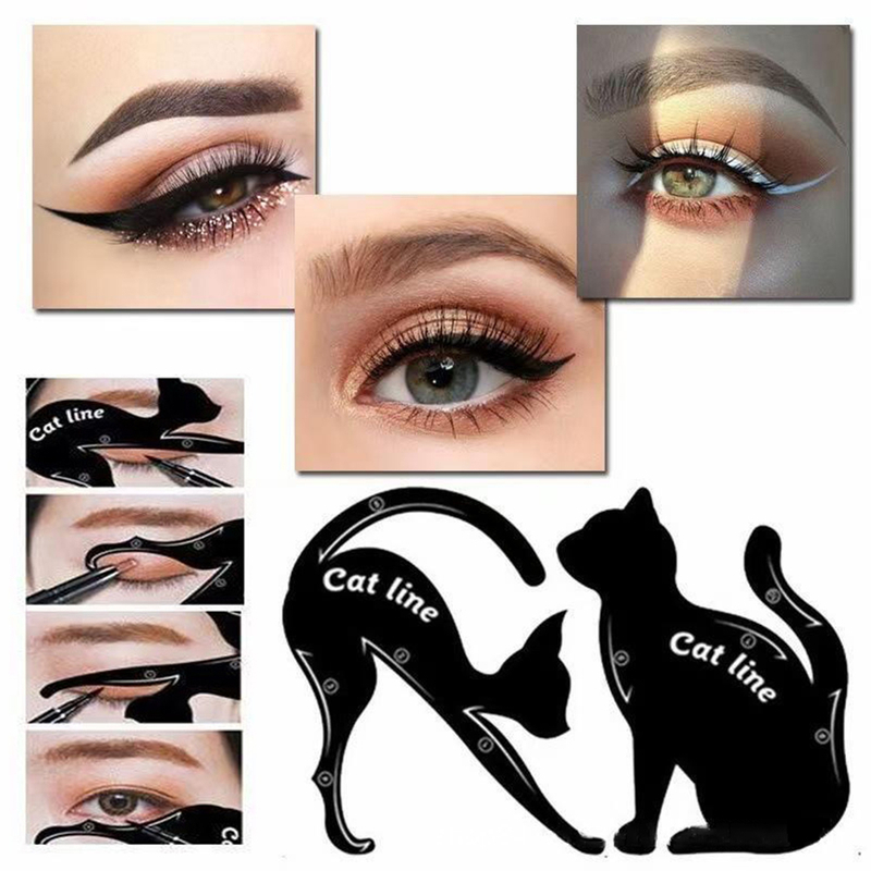 Hot Cat Eyeliner card Cat eye card Multi-functional eye makeup template Eyeshadow Eyeliner card eyebrow card auxiliary makeup