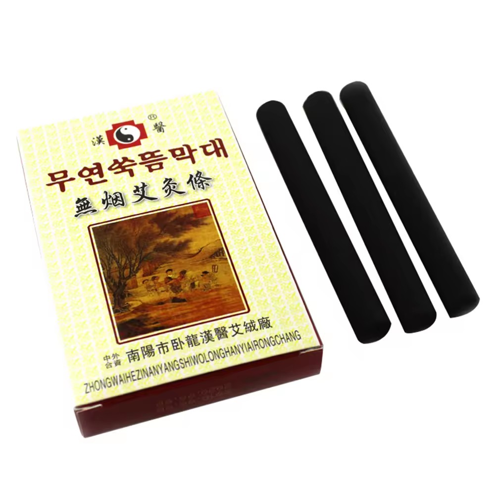 Hanyi Wholesale 5PCS Smokeless Moxa Rolls Chinese Traditional Roller Stick Black Roller Burner Moxibustion Acupuncture Massage