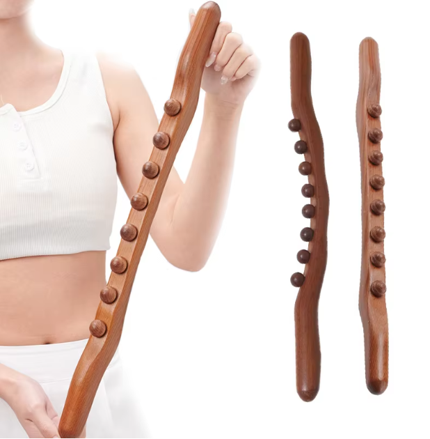 Best Selling Products 2024 8 Beads Wood Therapy Massage Tools Lymphatic Drainage Massager Handheld Massage Stick for Body