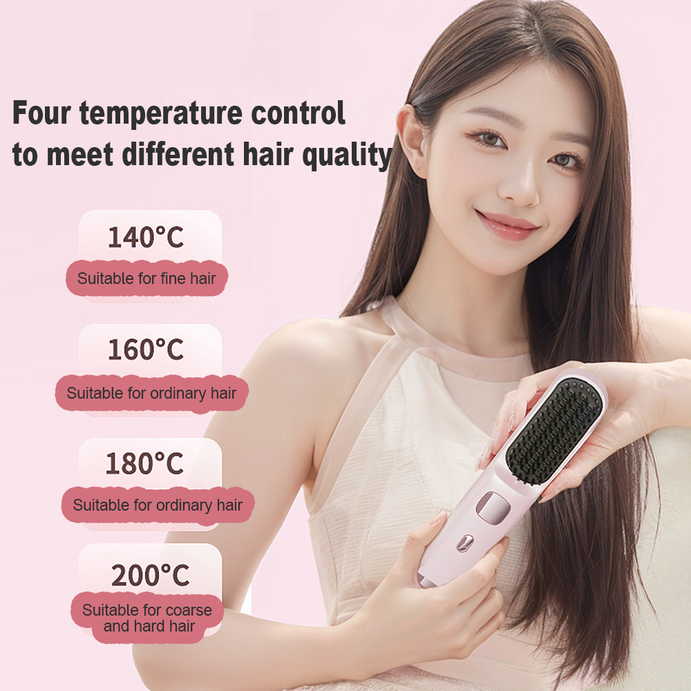 Flat comb wireless negative ions do not hurt the hair portable straight hair comb straight roll dual-purpose charging electric wireless straight hair comb