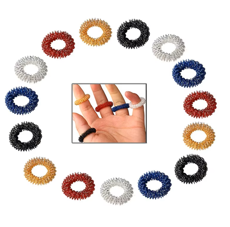 Acupuncture Finger Massage Ring Improving Blood Circulation Spiky Sensory Health Care Body Massager Relax Hand Massage Tool