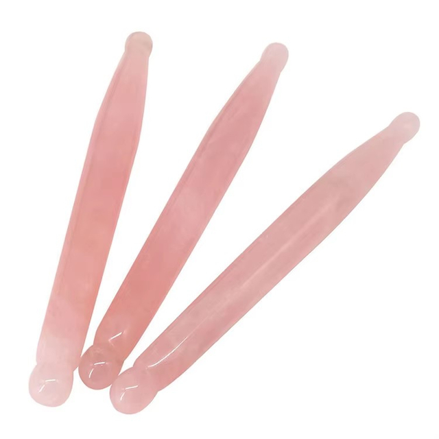 100% real rose quartz massage stick for face and body acupoint massage