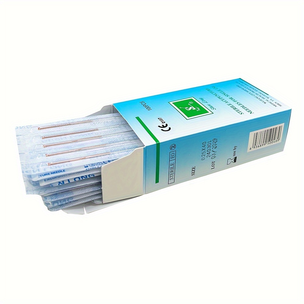 Chinese traditional cooper handle acupuncture needle Therapy Face Multi Size 100pcs