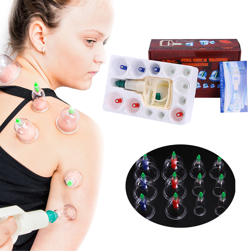 ABC Brand Body Vacuum Cupping Set Anti Cellulite Cup Vacuum Cupping Massage Tool with Pump Suction Cups for Body Massage