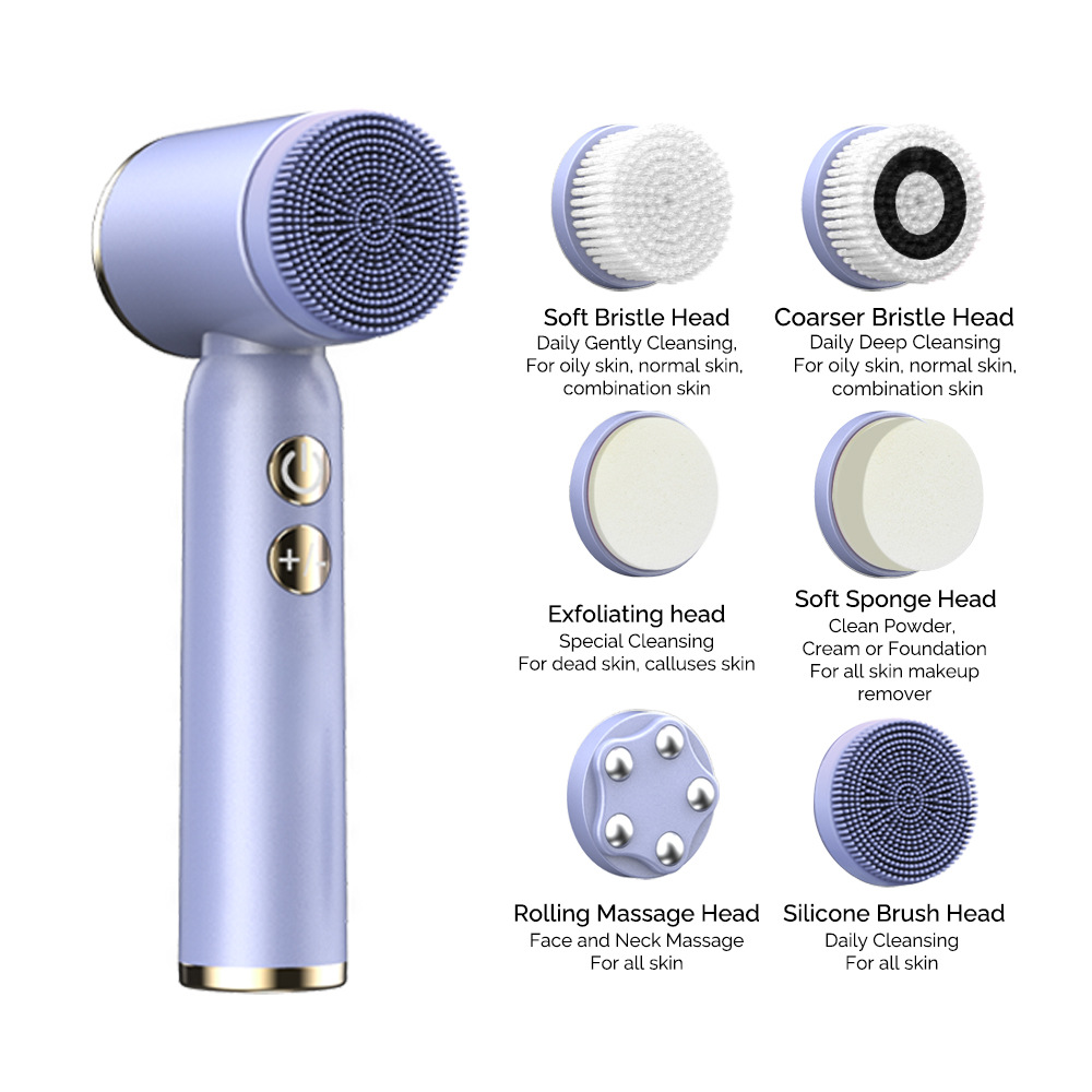 Hot-selling electric face wash three-speed rotating charging waterproof silicone face wash face pore cleaning