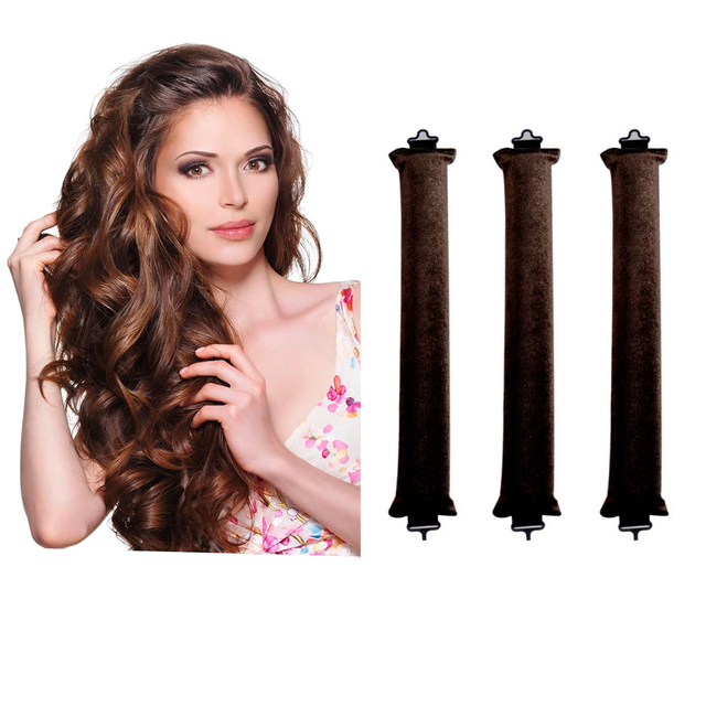 New no heat curling iron thick 3cm big wave dry hair lazy sleep curling iron