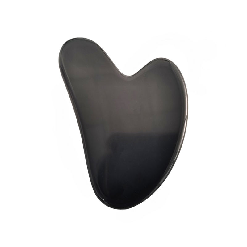 High Quality Natural Obsidian Heart-shaped physiotherapy thin face Scraping Gua sha Board for Facial Body