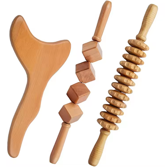 Wooden Massage Tools Wood Tool Guasha Massager Wood Therapy Massage Tools Set Guasha Roller Set