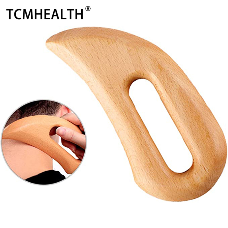 Mega Sale Natural Wooden Guasha Massage Scraper Pressure Therapy Acupoint Massager Facial Body Health Care Handle Massage Tool