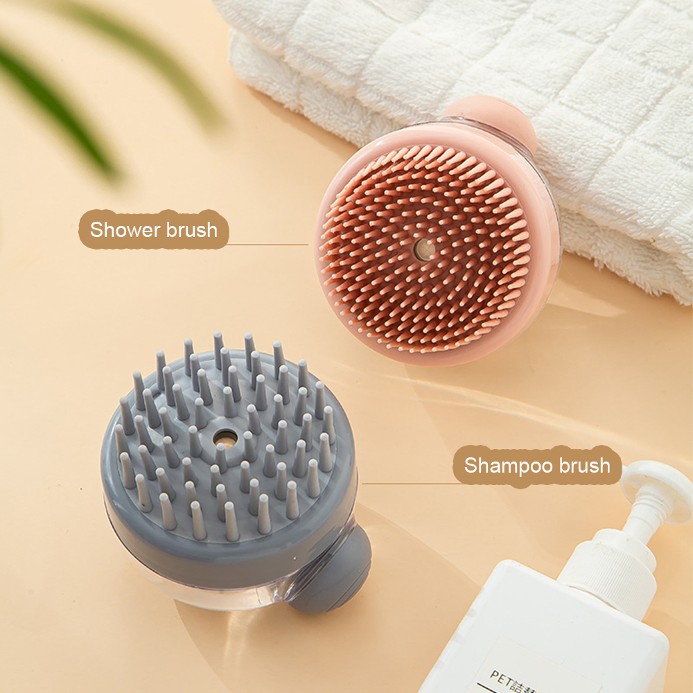 Press shampoo massage comb head bath brush grab head silicone shampoo bath brush