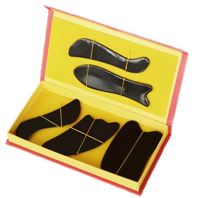 Best Selling Ox-horn Guasha Board for Facial Beauty Massager Relax and Tighten the Skin