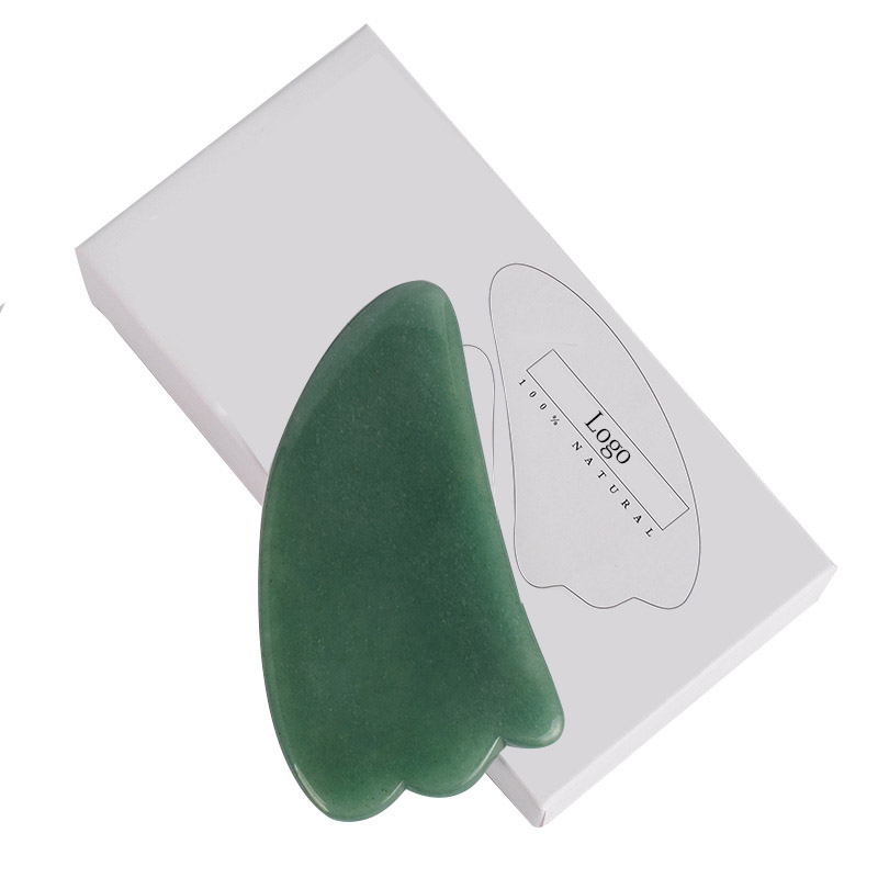 100% pure natural aventurine guasha board full body massager for firming and lifting skin