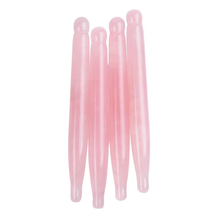 100% real rose quartz massage stick for face and body acupoint massage