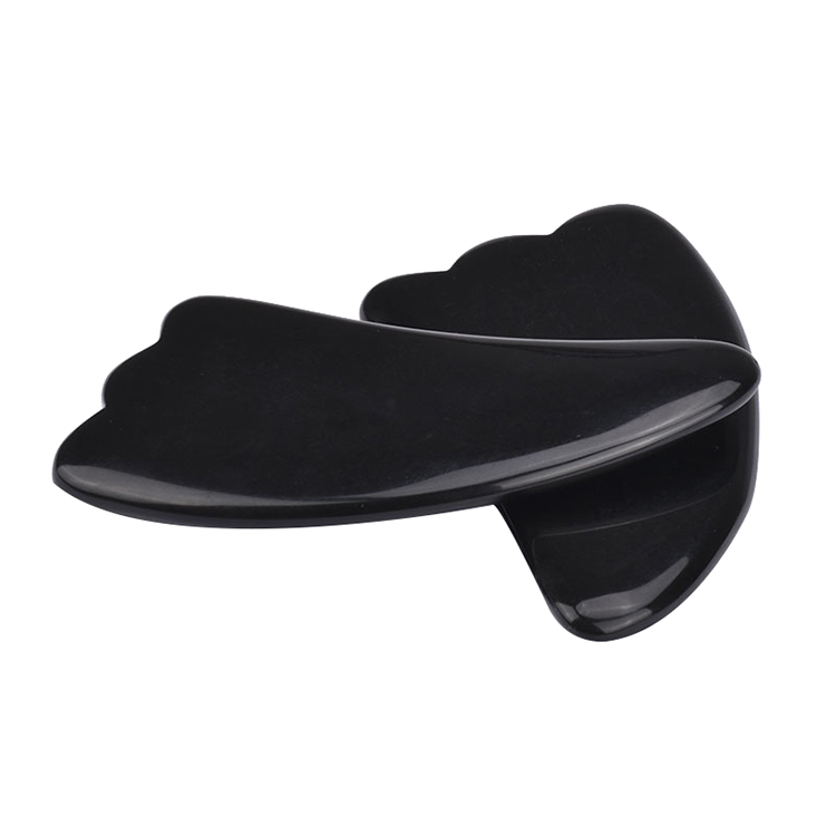 High Quality Black Jade Stone Guasha Board Obsidian Guasha Board Massager for Face