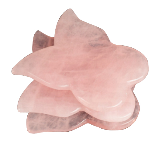 Pure Natural Rose Quartz Butterfly-shaped Facial Jade for Body Rose Quartz Jade Guasha Board