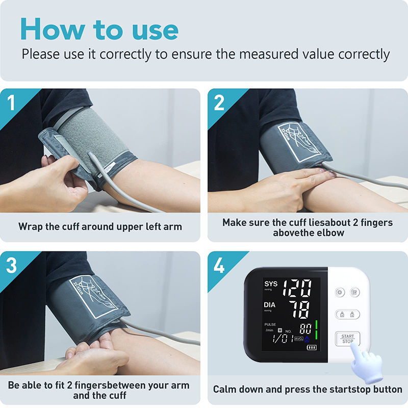 Arm Blood Pressure Monitor Digital LED Tensiometer Cuff Portable Irregular Pulse Heart Rate Blood Pressure Monitor