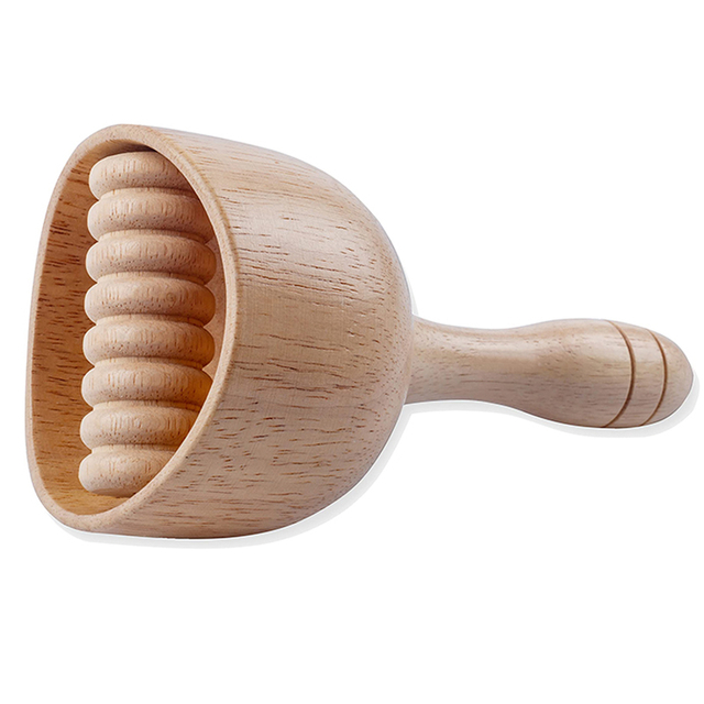 Wood Cup Therapy Massage Long Handle Swedish Cup Handheld Wooden Massager for Body