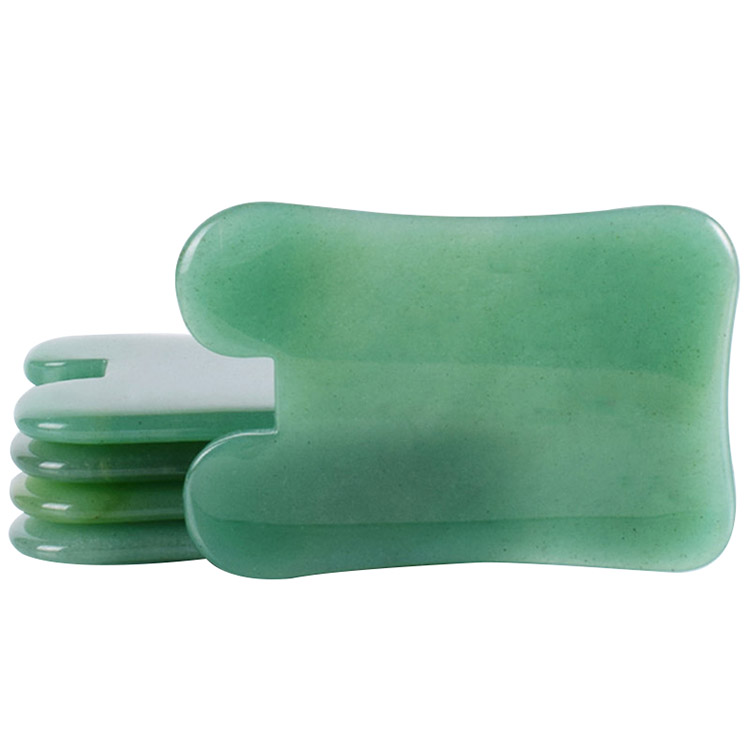 Exclusive Custom Shape Natural Green Facial Massage Guasha Board Scraper Tool guasha board for Anti-Wrinkles Anti-Aging