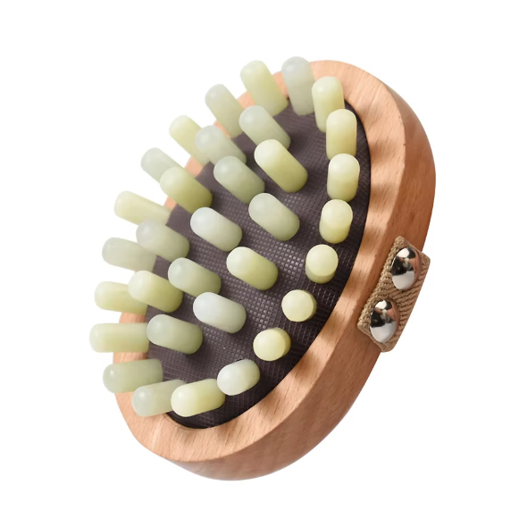 best selling products 2024 Wholesale jade air cushion meridian brush wood head massage jade comb jade air bag head massage comb