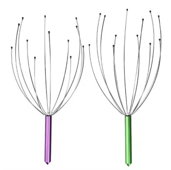 Head Massager Wholesale Portable Soft Stainless Steel for Scalp Stainless Steel OEM Custom Branded Head Massager Head Care