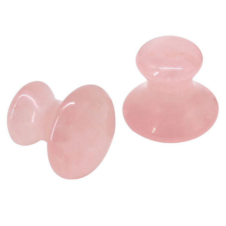 Hot Selling 100% Natural Jade Rose Quartz Massage Stick Mushroom Shaped Guasha Tool for Beauty