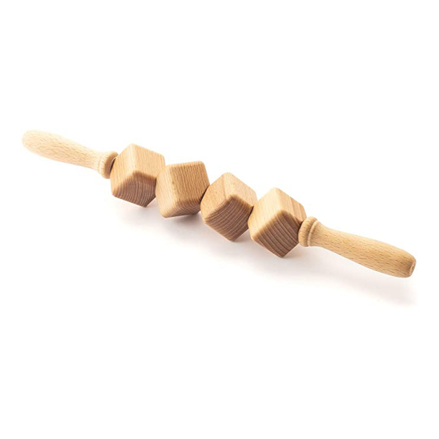 Wooden Muscle Roller Stick Wood Therapy Massage Tool Fascia Blaster Cellulite Massager for Maderotherapy