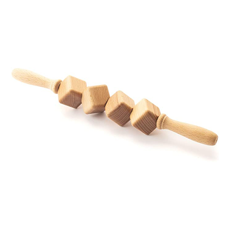 Wooden Muscle Roller Stick Wood Therapy Massage Tool Fascia Blaster Cellulite Massager for Maderotherapy