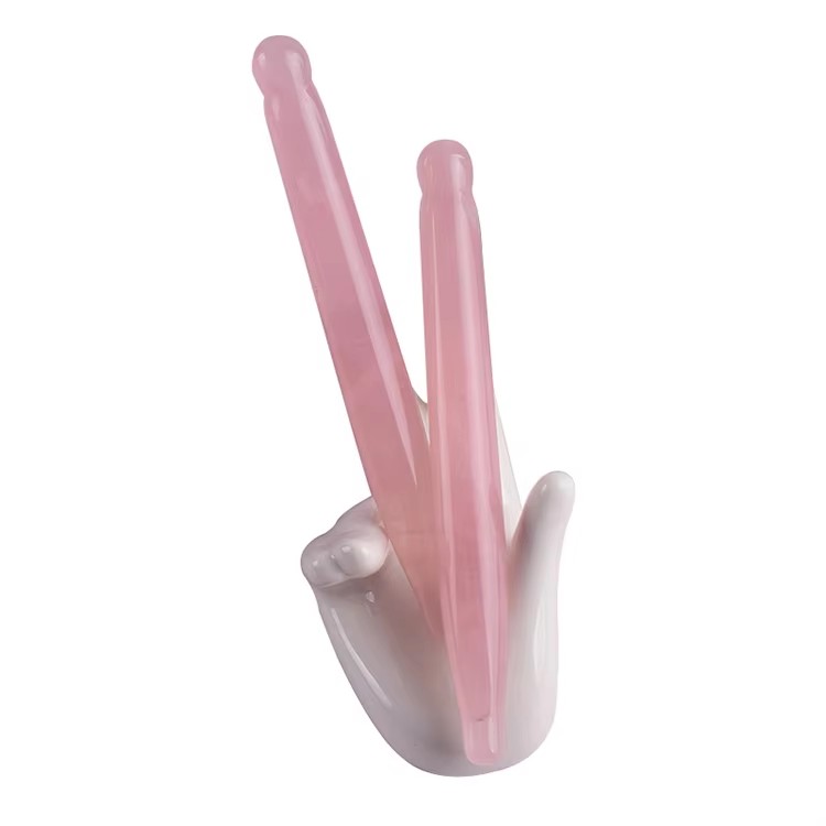 100% real rose quartz massage stick for face and body acupoint massage