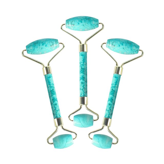 Factory Wholesale Turquoise Stone Roller Facial Massager Without Box