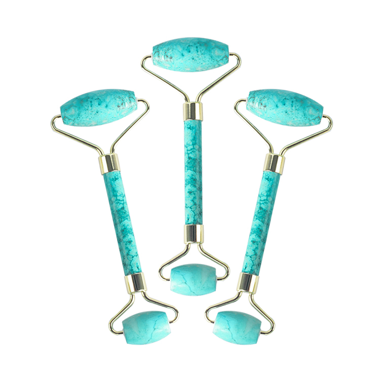 Factory Wholesale Turquoise Stone Roller Facial Massager Without Box