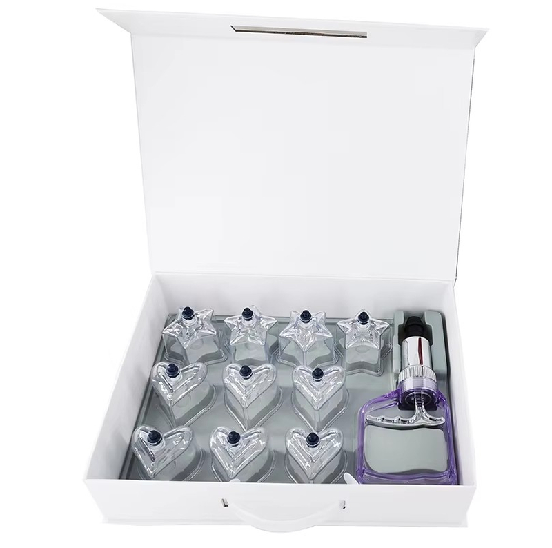 10Pcs Star and heart Shaped Cupping Cups Plastic Vacuum Therapy Set Cupping Kit Massager with Box