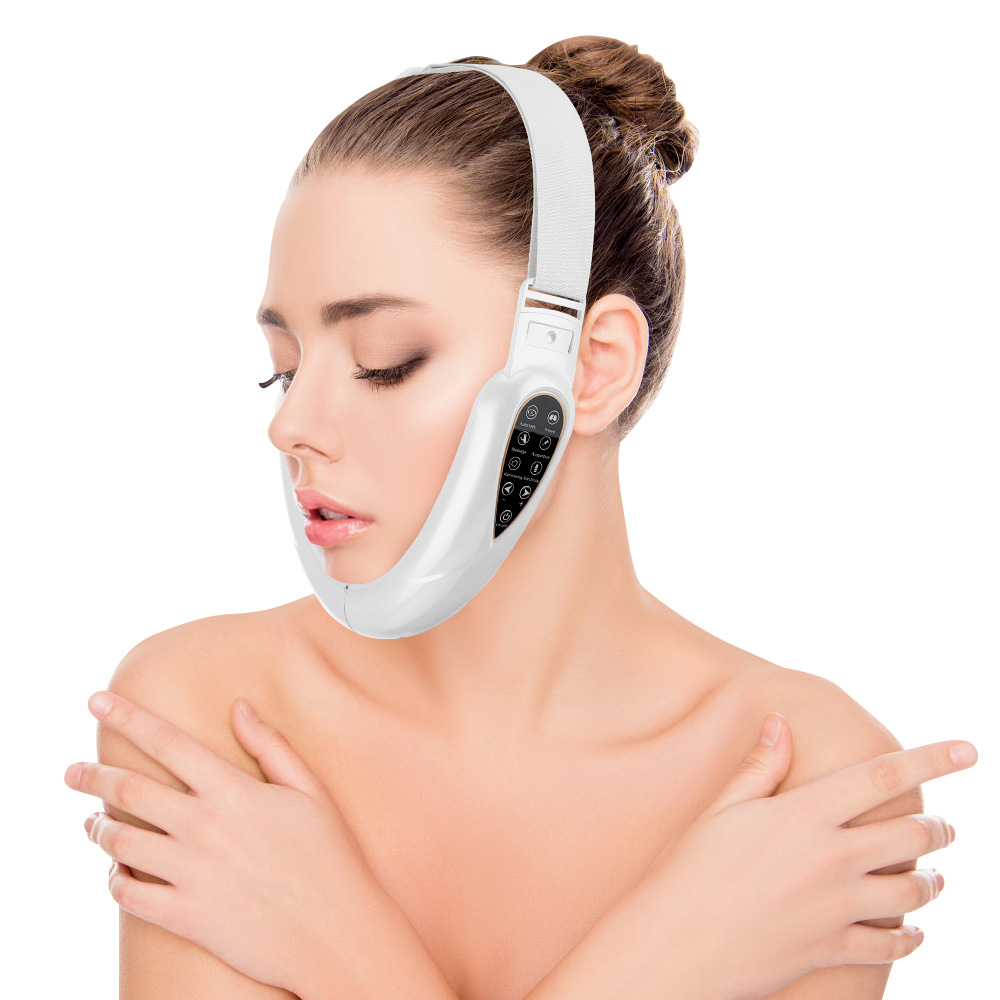 Remote control EMS micro-current face slimming instrument veneer pulse face massager firming lift color light V face instrument