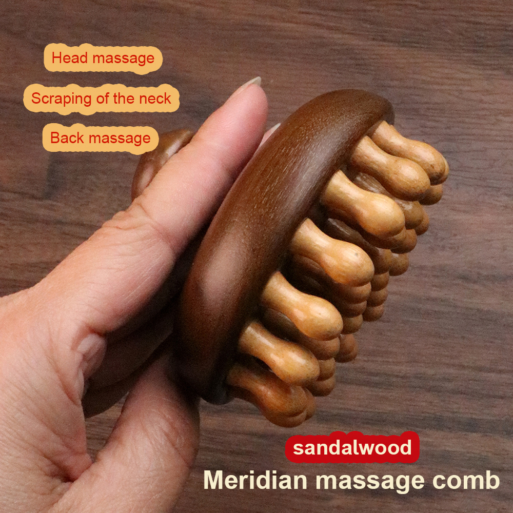 28 Tooth Massage Head Scalp Treatment Comb Sandalwood Meridian Comb