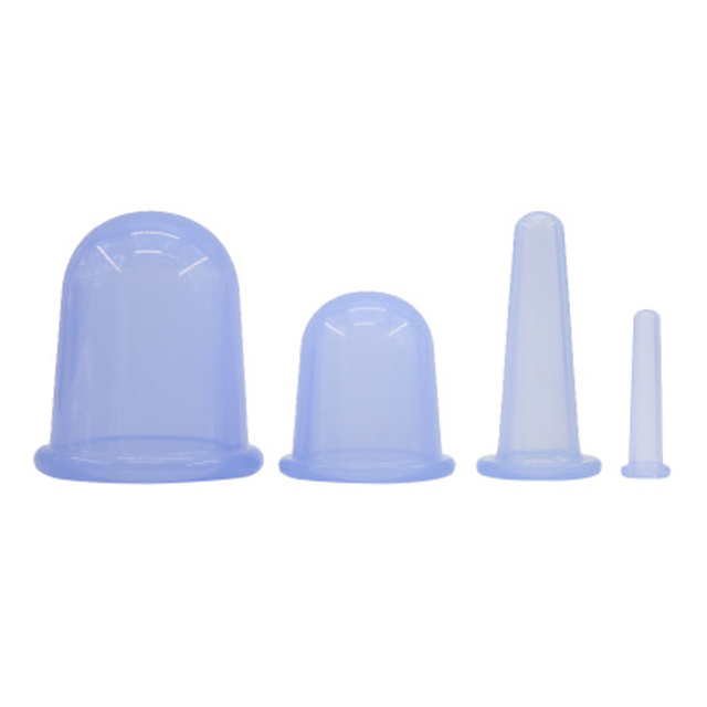 New Arrival 4pcs Silicone Body Cupping Cups Neck Back Eyes Massage Vacuum Cans Anti-cellulite Massager Suction Cup Treatments