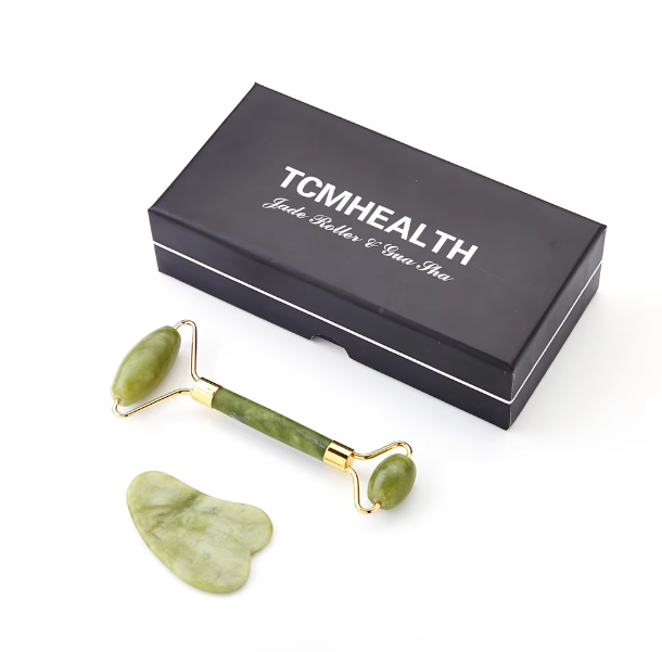 Facial Roller Gua Sha Tool Guasha Stone Jade Roller Gua Sha Set with Box