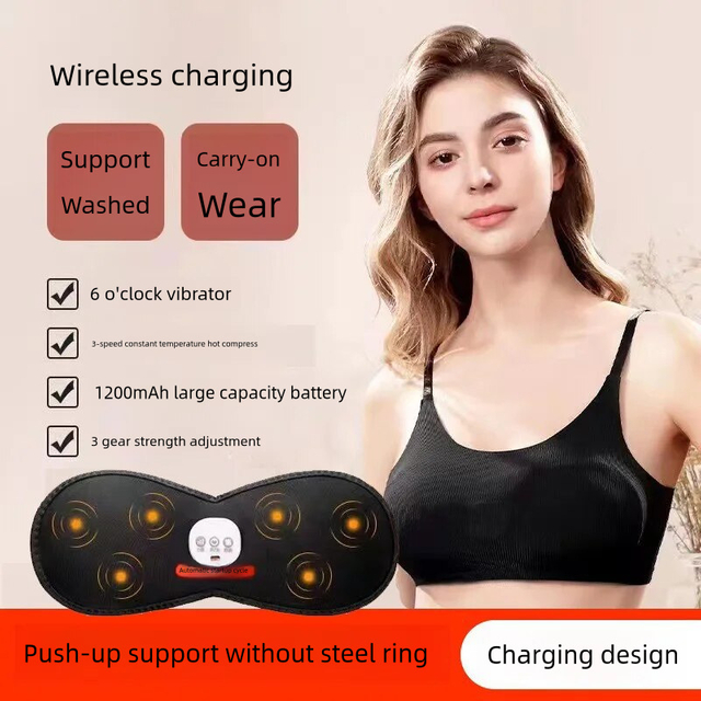 Chest massage machine electric intelligent constant temperature vibration massage bra breast underwear massage machine massage bra wholesale