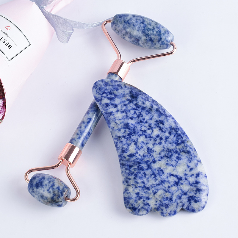 Wholesale Price Natural Jade Anti Aging Guasha Tool High Quality Blue Spot Gua Sha Massage Products for Body Face