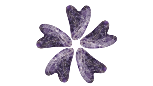 Manufacturers Direct Sales Pure Natural Amethyst Heart-Shaped Guasha Scraping Board Body Massager