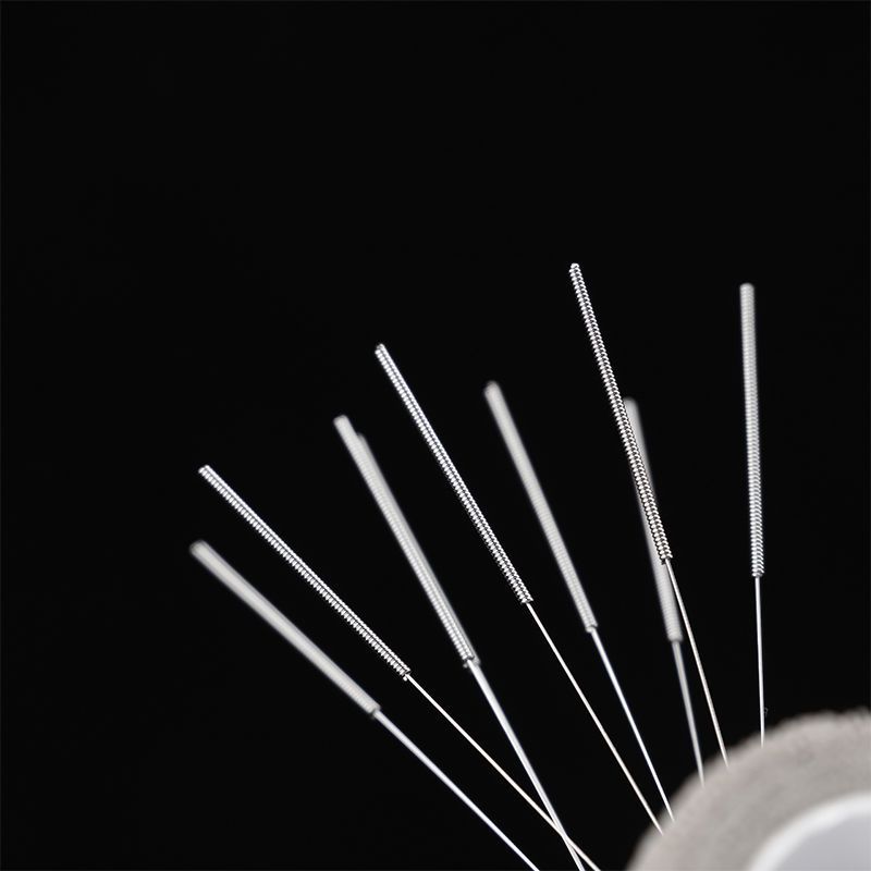 HUANQIU Disposable Stainless Steel Acupuncture Needles without Loop 100Pcs per Box Aluminium Foil Packing