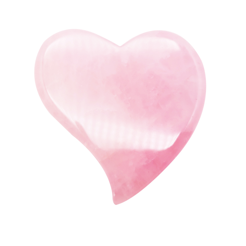 Natural Rose Quartz Guasha Board Heart Shaped Guasha Board Scraping Massage Tool