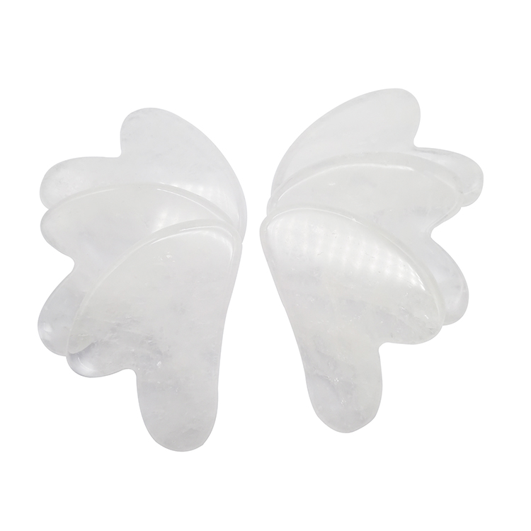 White Crystal Heart Shaped Gua Sha Board Guasha Massage Therapy Tool Wrinkle Prevent for SPA Acupuncture