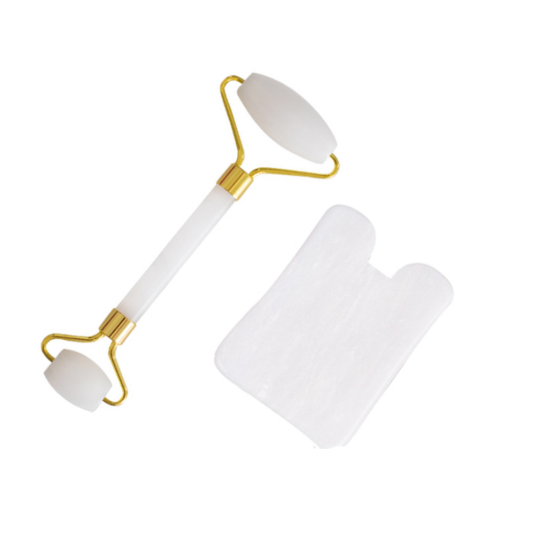 100% Pure Natural White Jade Guasha Board with Square Shape Facial Massagr Keep Beauty of face