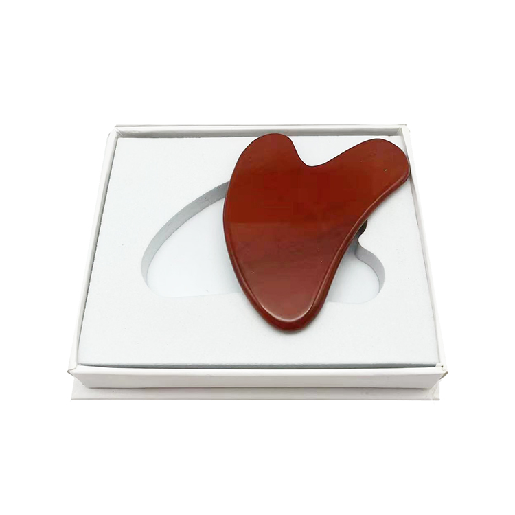 High Quality Pure Natural Red Stone Heart Shape Guasha Board